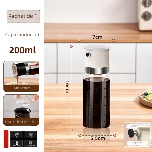 Sticlă de ulei cu capac anti-vărsat – sticlă alimentară, brand aileyou, stil minimalist modern