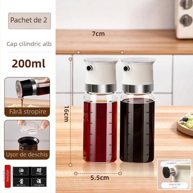 Sticlă de ulei cu capac anti-vărsat – sticlă alimentară, brand aileyou, stil minimalist modern
