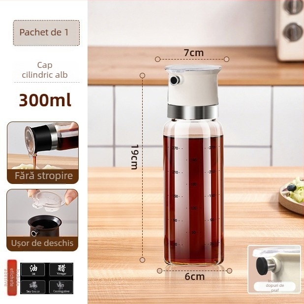 Sticlă de ulei cu capac anti-vărsat – sticlă alimentară, brand aileyou, stil minimalist modern