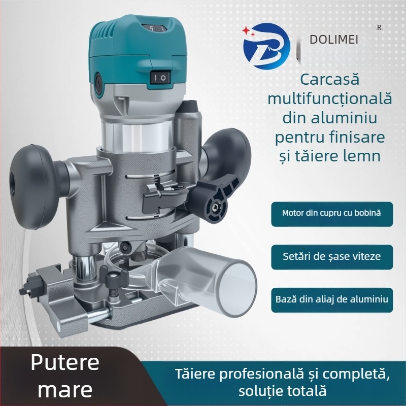 Bolime Mașină multifuncțională pentru prelucrarea lemnului, cu viteză reglabilă pentru frezare, canelare și gravare, 220V cu priză, Seria 3700, potrivită pentru Bakelit și plăci din aluminiu-plastic