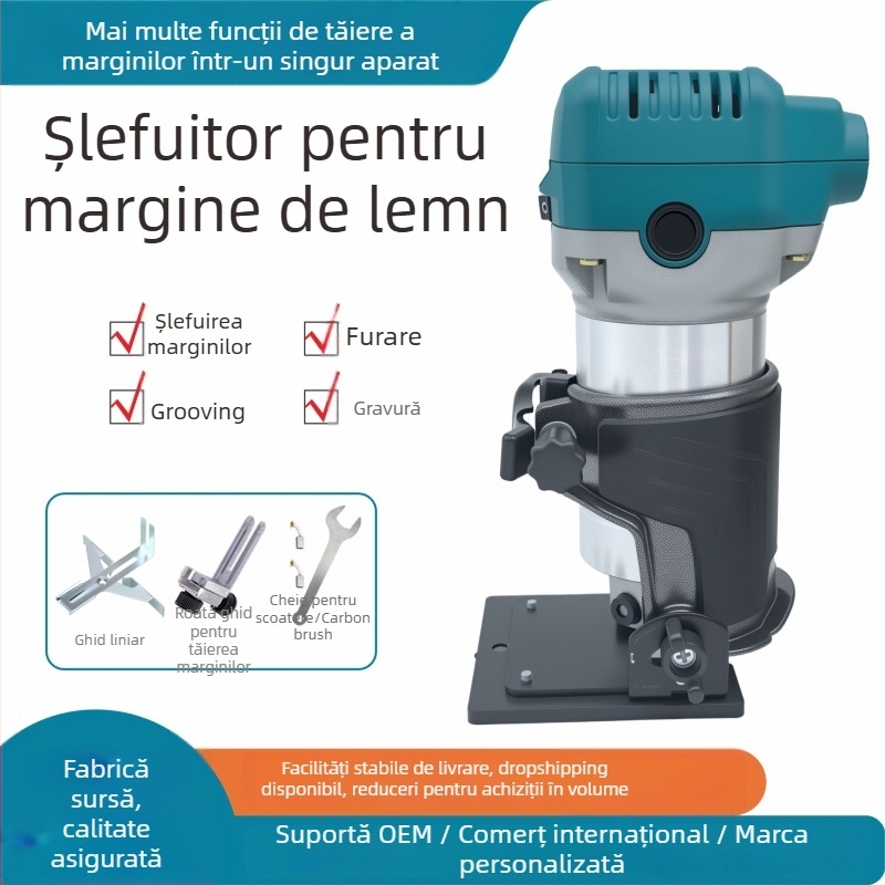 Bolime Mașină multifuncțională pentru prelucrarea lemnului, cu viteză reglabilă pentru frezare, canelare și gravare, 220V cu priză, Seria 3700, potrivită pentru Bakelit și plăci din aluminiu-plastic