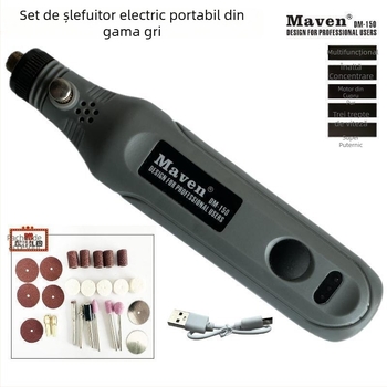 MAVEN Freză electrică mini portabilă pentru gravură și lustruire jad – baterie Li‑ion reîncărcabilă, 5V, cablu USB inclus, greutate 0.139 kg