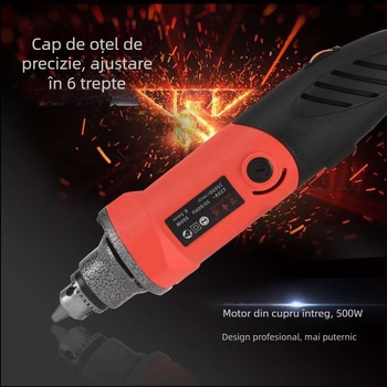 Mașină electrică de șlefuit cu mandrină de 6 mm, viteză mare, 220V, cablu de 1,6 m, pentru șlefuire, polizare și găurire