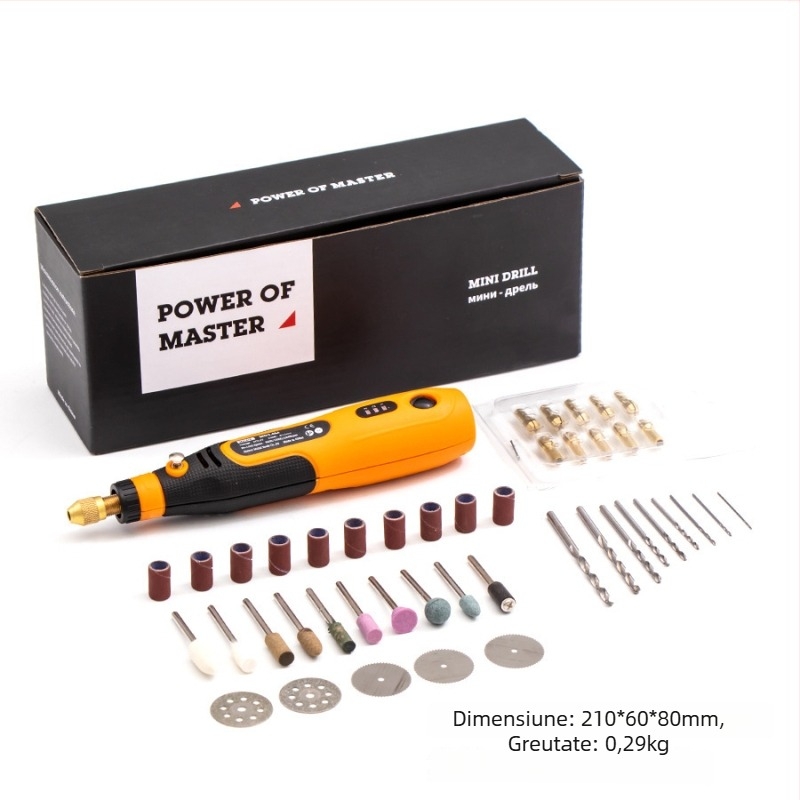 Freză electrică mini USB, încărcabilă, pentru sculptură în jad — baterie litiu, 110-240V, cablu de alimentare de 0,6 m inclus, potrivită pentru arta unghiilor, utilizări dentare și gravură de bijuterii