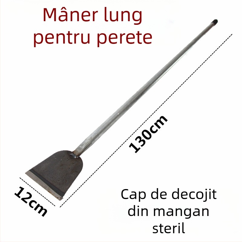 Spatulă multifuncțională pentru pereți, cu mâner din lemn, lamă din oțel 55#, potrivită pentru pereți, podele și suprafețe de gheață