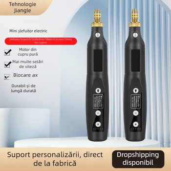 Carpenter Music – Mini Freză Electrică Reîncărcabilă cu Pix Gravură, Baterie Li‑Ion 5V, Compatibilă cu 110–220V, Set de Accesorii Multifuncțional