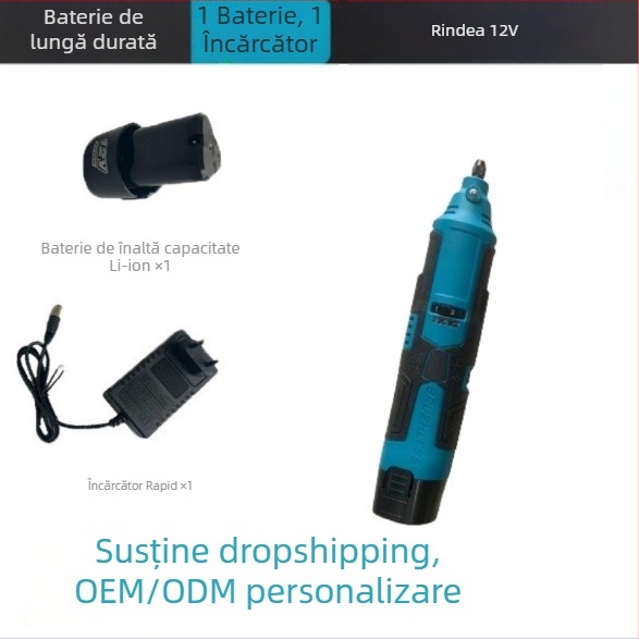 Șurubelniță fără fir 12V pentru gravură, baterie Li-Ion