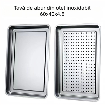 Tavă pătrată din oțel inox Shengjia – compatibilă cu cuptorul cu microunde, suprafață electroplacată, imprimare logo disponibilă