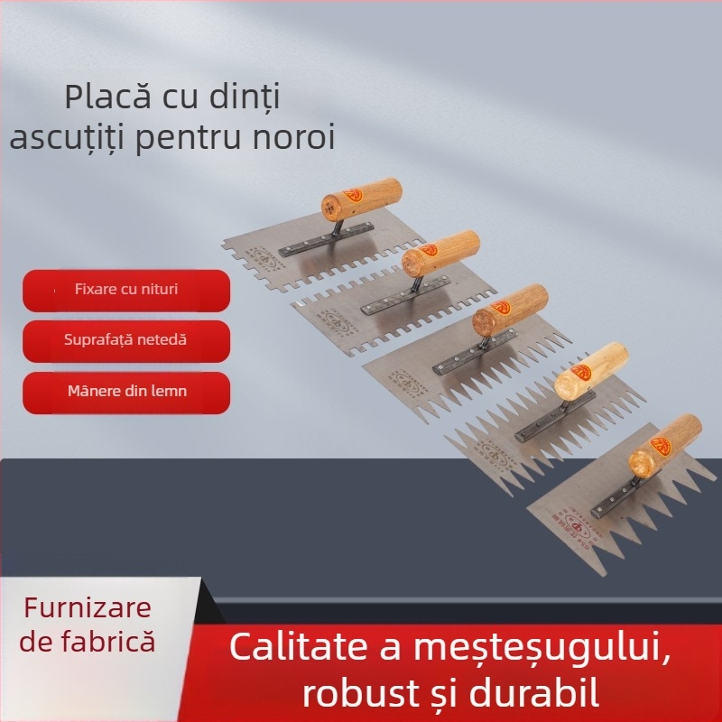 Spatulă zimțată cu dinți ascuțiți pentru montaj plăci și marmură