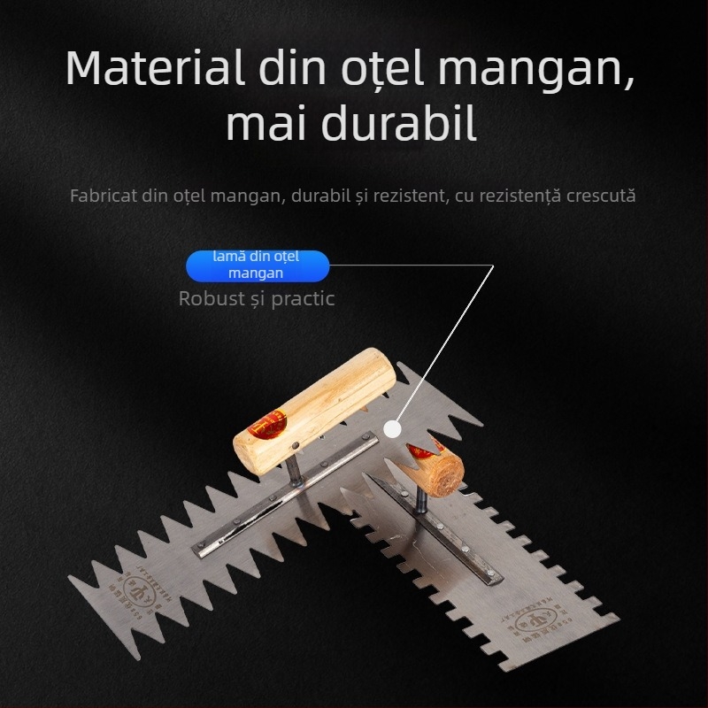 Spatulă zimțată cu dinți ascuțiți pentru montaj plăci și marmură