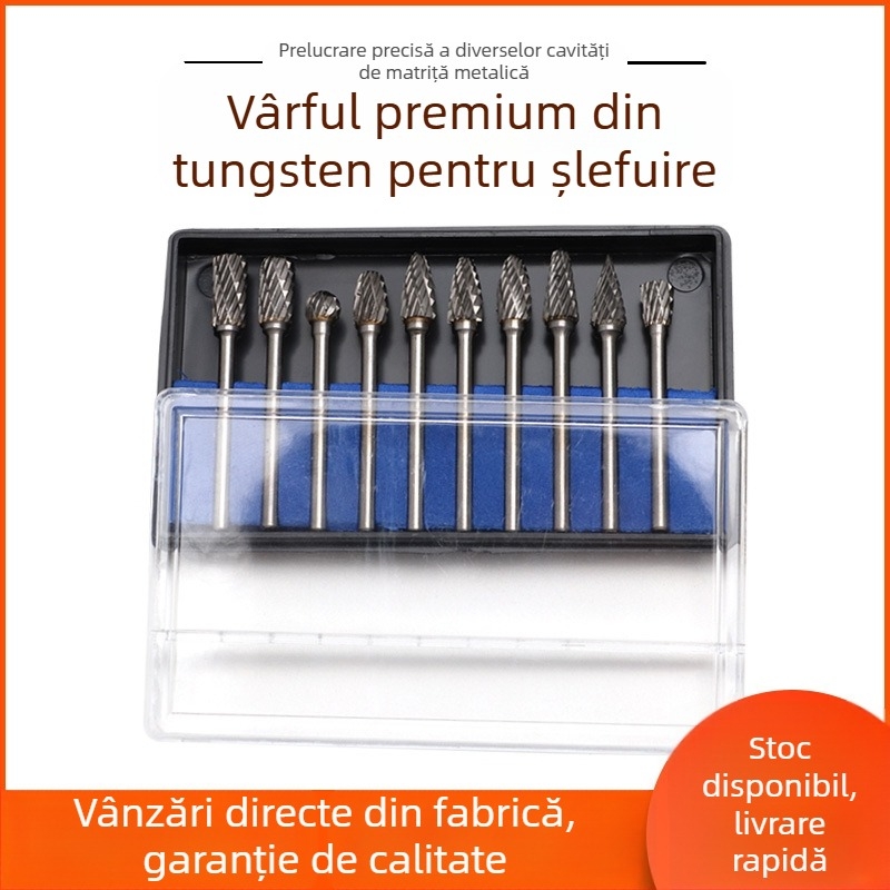 Set capete de șlefuire pentru freză: cap de șlefuire din aliaj emery, cap de șlefuire diamantat, fișă rotativă, freză, set instrumente de șlefuire