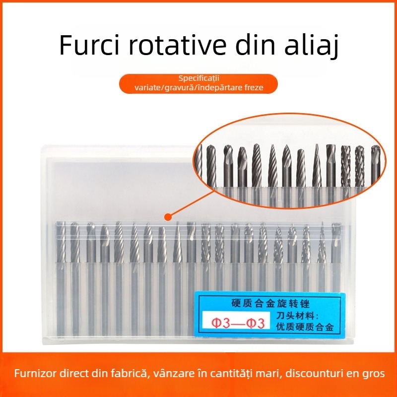 Set capete de șlefuire pentru freză: cap de șlefuire din aliaj emery, cap de șlefuire diamantat, fișă rotativă, freză, set instrumente de șlefuire