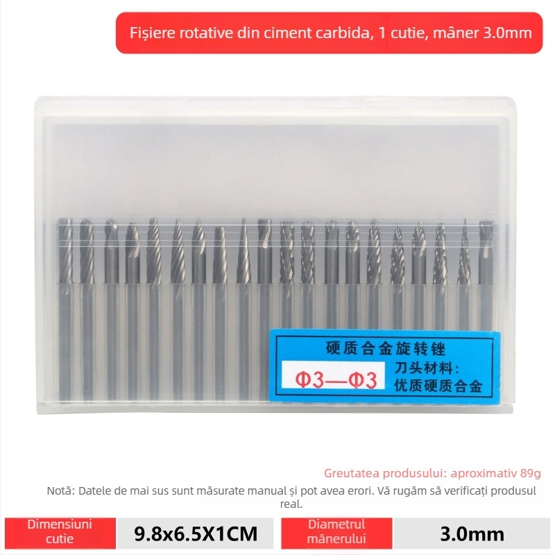 Set capete de șlefuire pentru freză: cap de șlefuire din aliaj emery, cap de șlefuire diamantat, fișă rotativă, freză, set instrumente de șlefuire