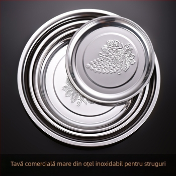 Tavă circulară din oțel inoxidabil cu model floral, bază magnetică pentru grătar, logo personalizabil