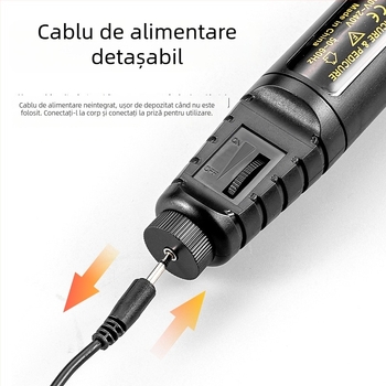 Mini polizor multifuncțional tip stilou pentru șlefuire și gravare, baterie litiu reîncărcabilă, 5V, control în trei viteze