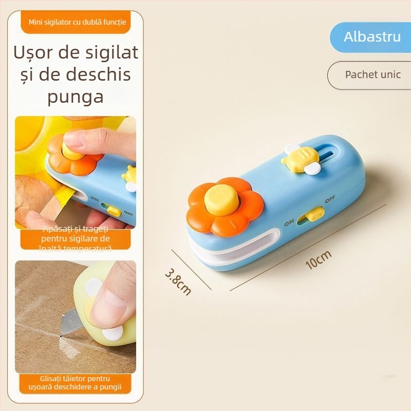 Mașină de sigilat manuală, compactă, pentru uz casnic, sigilarea pungilor din plastic pentru gustări și conservarea alimentelor.