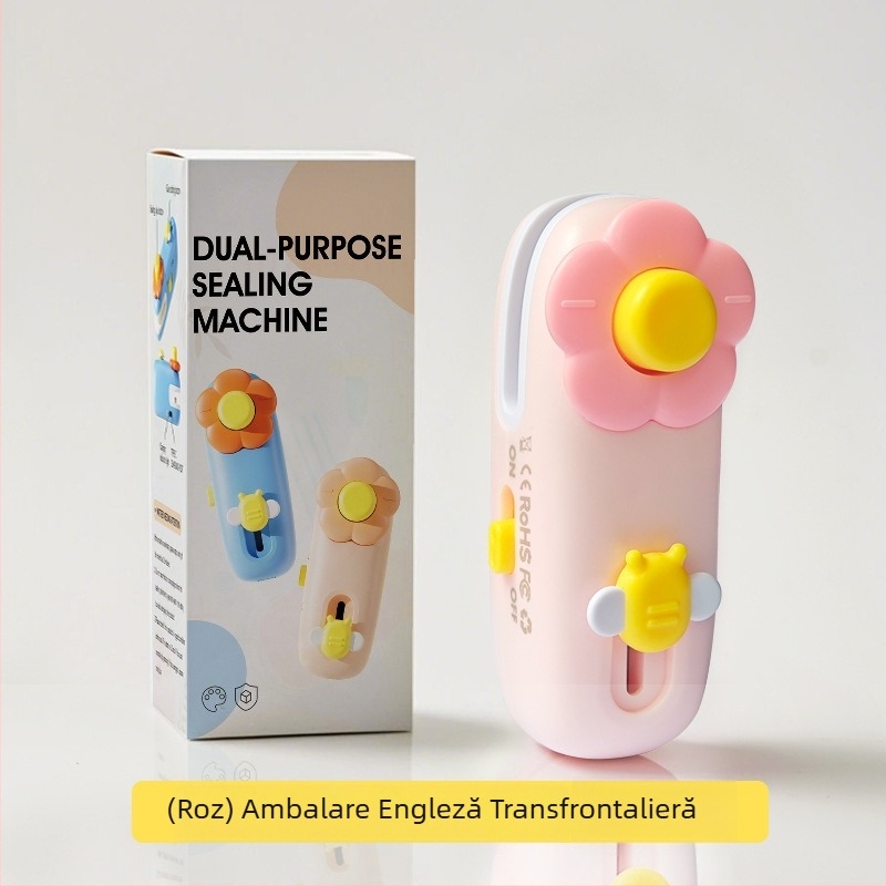 Mașină de sigilat manuală, compactă, pentru uz casnic, sigilarea pungilor din plastic pentru gustări și conservarea alimentelor.