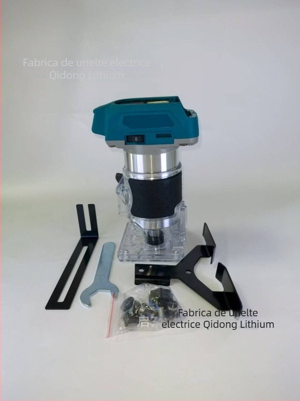 Mașină fără perii 21V cu baterie Li‑ion pentru tăiere/frezare în lemn, canelare, gravare și deschidere de găuri – instrument compact multifuncțional