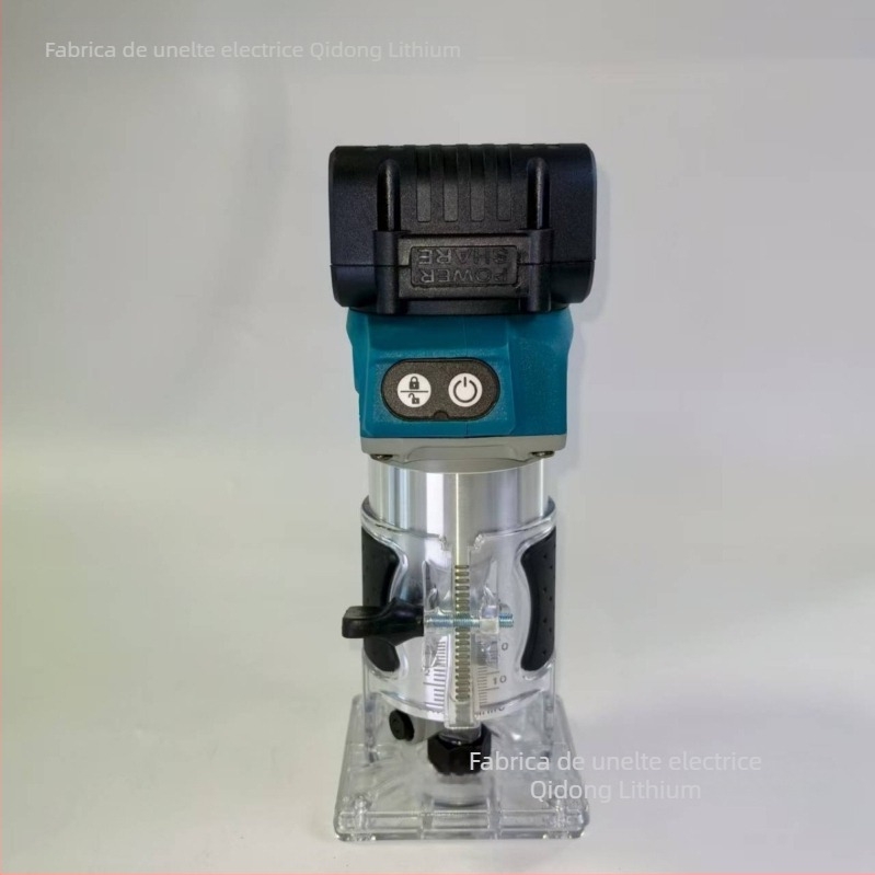 Mașină fără perii 21V cu baterie Li‑ion pentru tăiere/frezare în lemn, canelare, gravare și deschidere de găuri – instrument compact multifuncțional