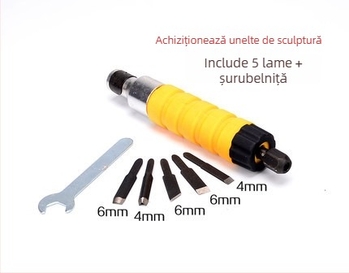 Dongrun unealtă electrică pentru gravură în lemn, 750 W, cursă a pistonului 1 mm, alimentare AC, diametru ax 4–6 mm