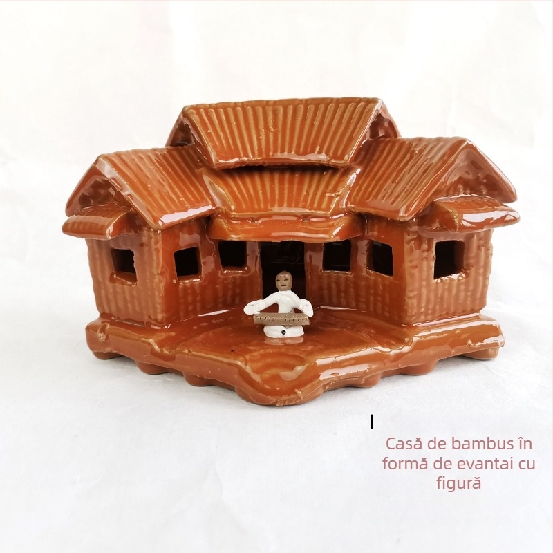 Ornament ceramic pentru grădină în stil pastoral, ceramică glazurată, proces 740858396, potrivit ca dar pentru un nou cămin