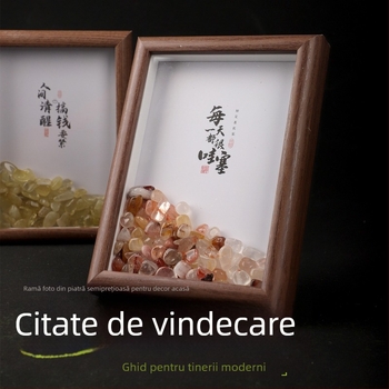 Ramă foto cu cristal natural, Sgj shi guangji, stil modern minimalist, gata pentru cadou