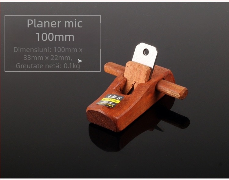 Planer plat pentru prelucrarea lemnului, lamă 65Mn, lățime 44 mm, lungimi 180/280/350/400 mm, grosime 3 mm, greutate 0.65 kg, model 180/280