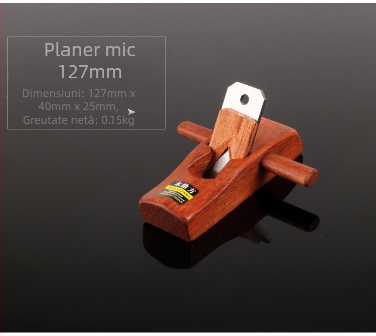 Planer plat pentru prelucrarea lemnului, lamă 65Mn, lățime 44 mm, lungimi 180/280/350/400 mm, grosime 3 mm, greutate 0.65 kg, model 180/280