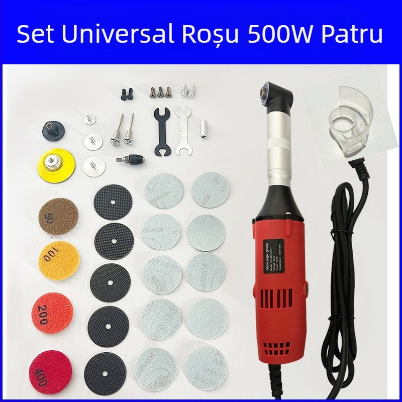 Unealtă electrică manuală pentru curățarea rosturilor între plăci, cu viteză reglabilă, cap de 90°, compactă, pentru șlefuire, polisare, tăiere și gravură, alimentare prin priză 110–220V