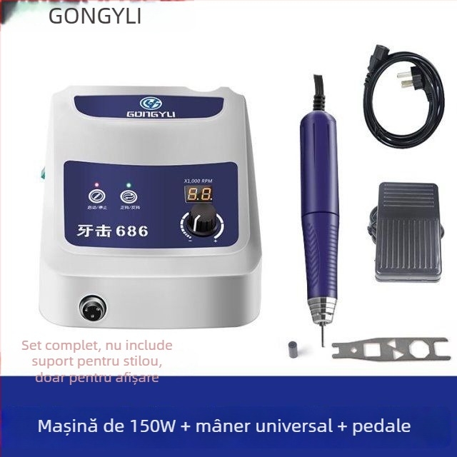 Mașină de gravat jad, motor fără perii, 100 W, cursa pistonului 120 mm, tensiune 36–40 V
