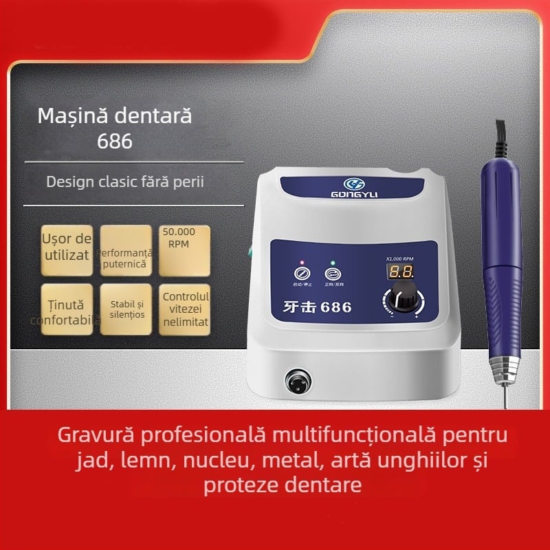 Mașină de gravat jad, motor fără perii, 100 W, cursa pistonului 120 mm, tensiune 36–40 V