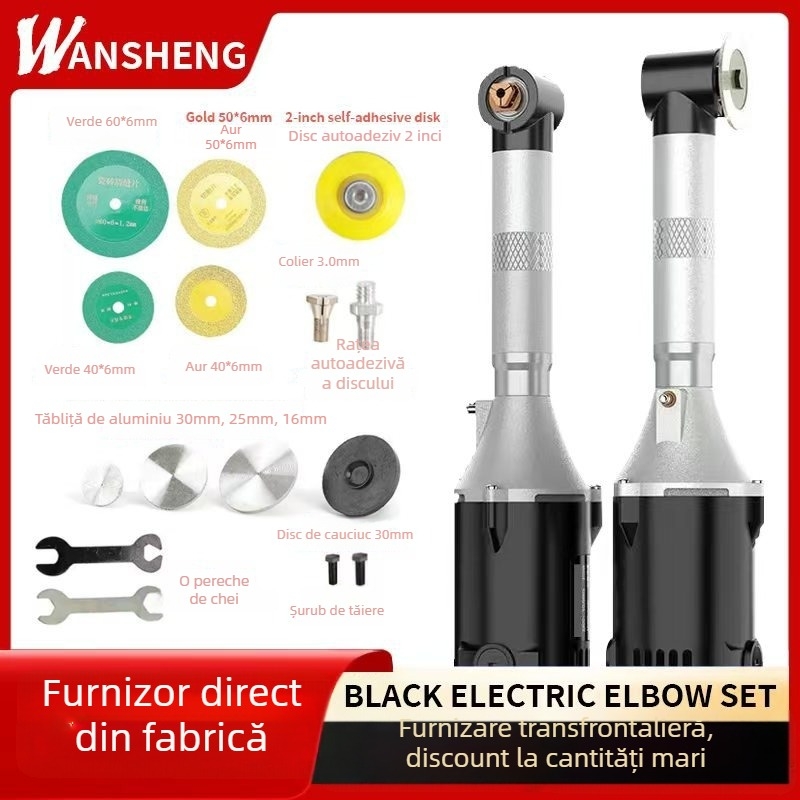 WANSHENG polizor unghiular pentru gravură și polisare, 90°, cu șase trepte de viteză, alimentare la priză, 110–240V