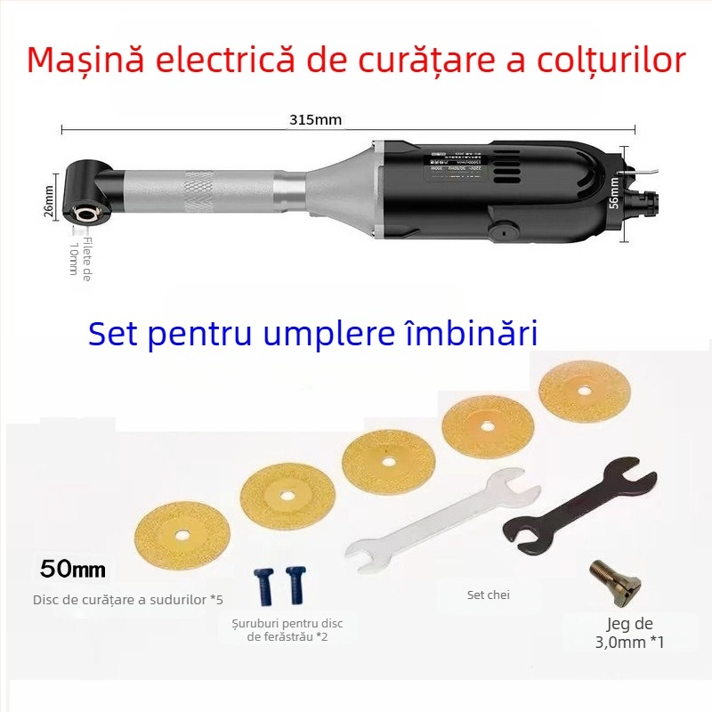 WANSHENG polizor unghiular pentru gravură și polisare, 90°, cu șase trepte de viteză, alimentare la priză, 110–240V
