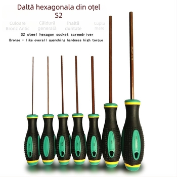 Șurubelniță S2 din oțel unelte, formă specială, magnetică și izolată, mâner din plastic