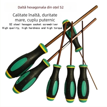 Șurubelniță S2 din oțel unelte, formă specială, magnetică și izolată, mâner din plastic