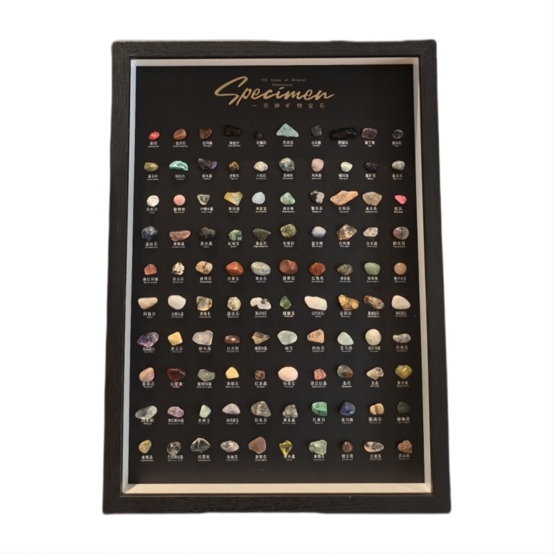 Set de mostre naturale de minerale în stil artă modernă, roci naturale brute, cutie cadou, cadou educațional pentru copii, zile de naștere și petreceri