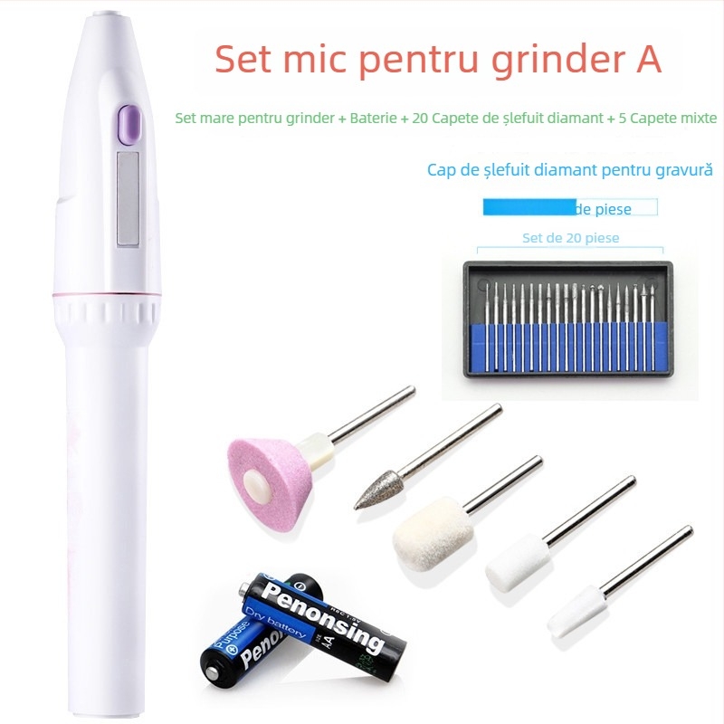 Mini freză electrică portabilă pentru polizarea unghiilor, îngrijire dentară, polizare jade, găurire și gravare — alimentare 5V, certificat 3C 2025180706064907