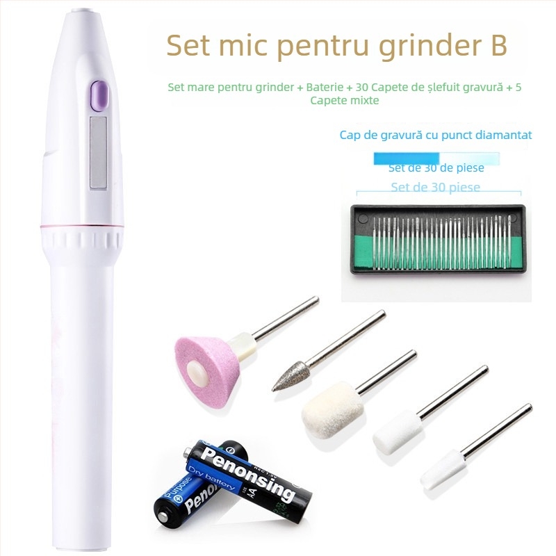 Mini freză electrică portabilă pentru polizarea unghiilor, îngrijire dentară, polizare jade, găurire și gravare — alimentare 5V, certificat 3C 2025180706064907