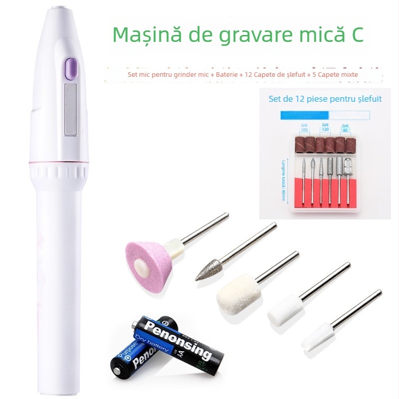 Mini freză electrică portabilă pentru polizarea unghiilor, îngrijire dentară, polizare jade, găurire și gravare — alimentare 5V, certificat 3C 2025180706064907