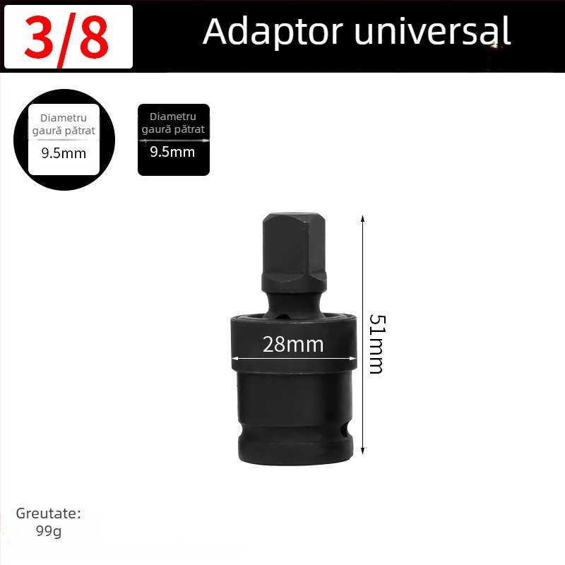 YiShun adaptor pentru impact pneumatic/electric – kit de conversie pentru impact cu șurubător, cu ax pătrat, material 40 Chrome, finisaj fosfatat