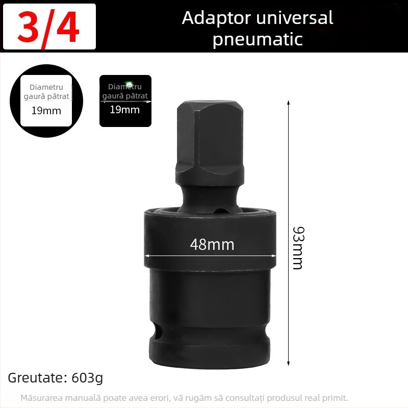 YiShun adaptor pentru impact pneumatic/electric – kit de conversie pentru impact cu șurubător, cu ax pătrat, material 40 Chrome, finisaj fosfatat