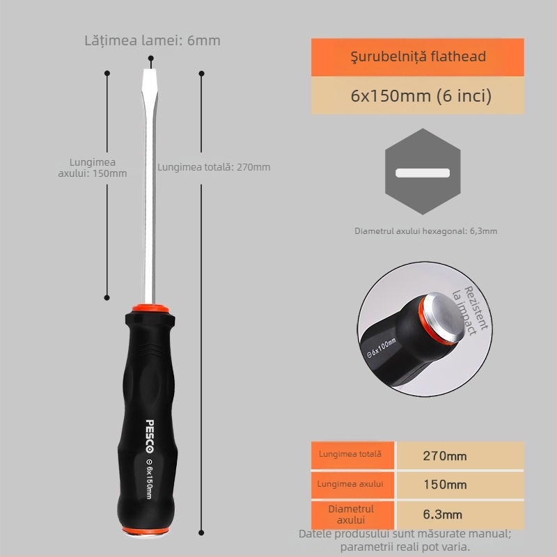 Set de șurubelnițe, de calitate industrială, din oțel crom-carbon, Strong Merchants