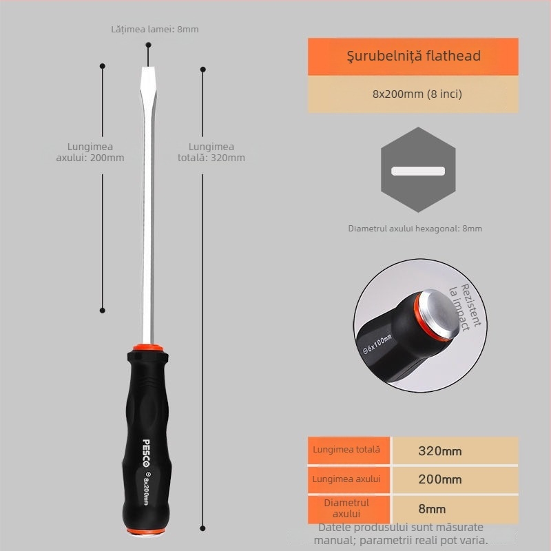 Set de șurubelnițe, de calitate industrială, din oțel crom-carbon, Strong Merchants