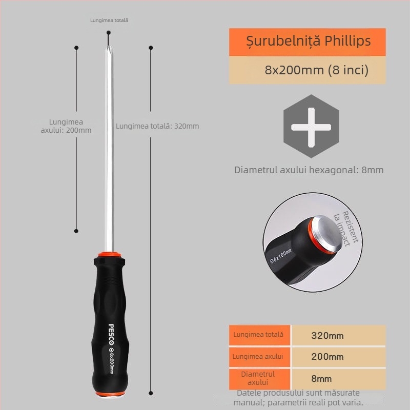 Set de șurubelnițe, de calitate industrială, din oțel crom-carbon, Strong Merchants