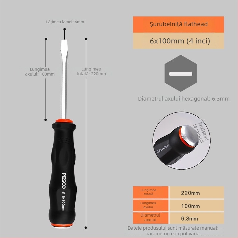 Set de șurubelnițe, de calitate industrială, din oțel crom-carbon, Strong Merchants