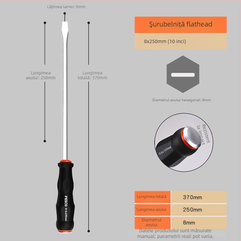 Set de șurubelnițe, de calitate industrială, din oțel crom-carbon, Strong Merchants