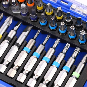 Set șurubelniță electrică, 50 de piese, 32 de bituri cruci hex, din oțel carbon, greutate 0.23 kg