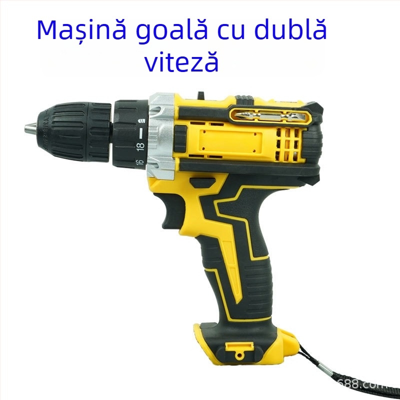 Bormașină de mână cu impact 21V, dublă viteză, trei funcții, baterie Li-Ion reîncărcabilă, mandrină cu blocare