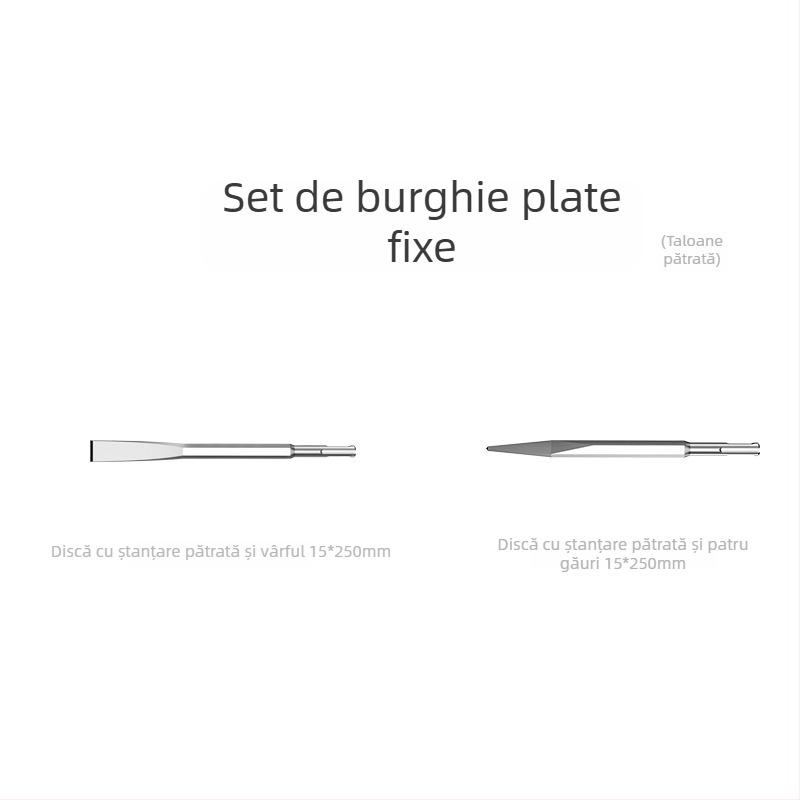 Xuxuan Set burghii ciocan: burghie spirală și triunghiulare, deschizător găuri pentru pereți, mâner pătrat și mâner rotund, kit cu 3 piese pentru mandrină