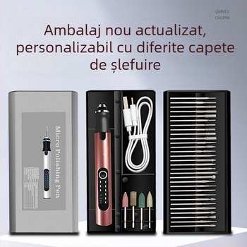 Peniță electrică pentru manichiură — gravare, șlefuire, tăiere — baterie Li-ion reîncărcabilă, 20000 RPM, 3,7–5V, Fengyida